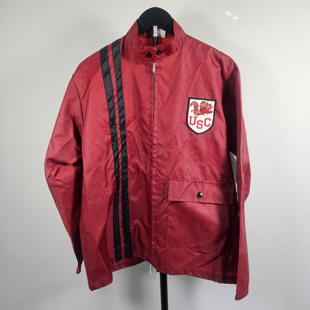 Ebert Enterprises Racing Jacket Mens M Red USC Gamecocks Nylon Vintage 80s USA